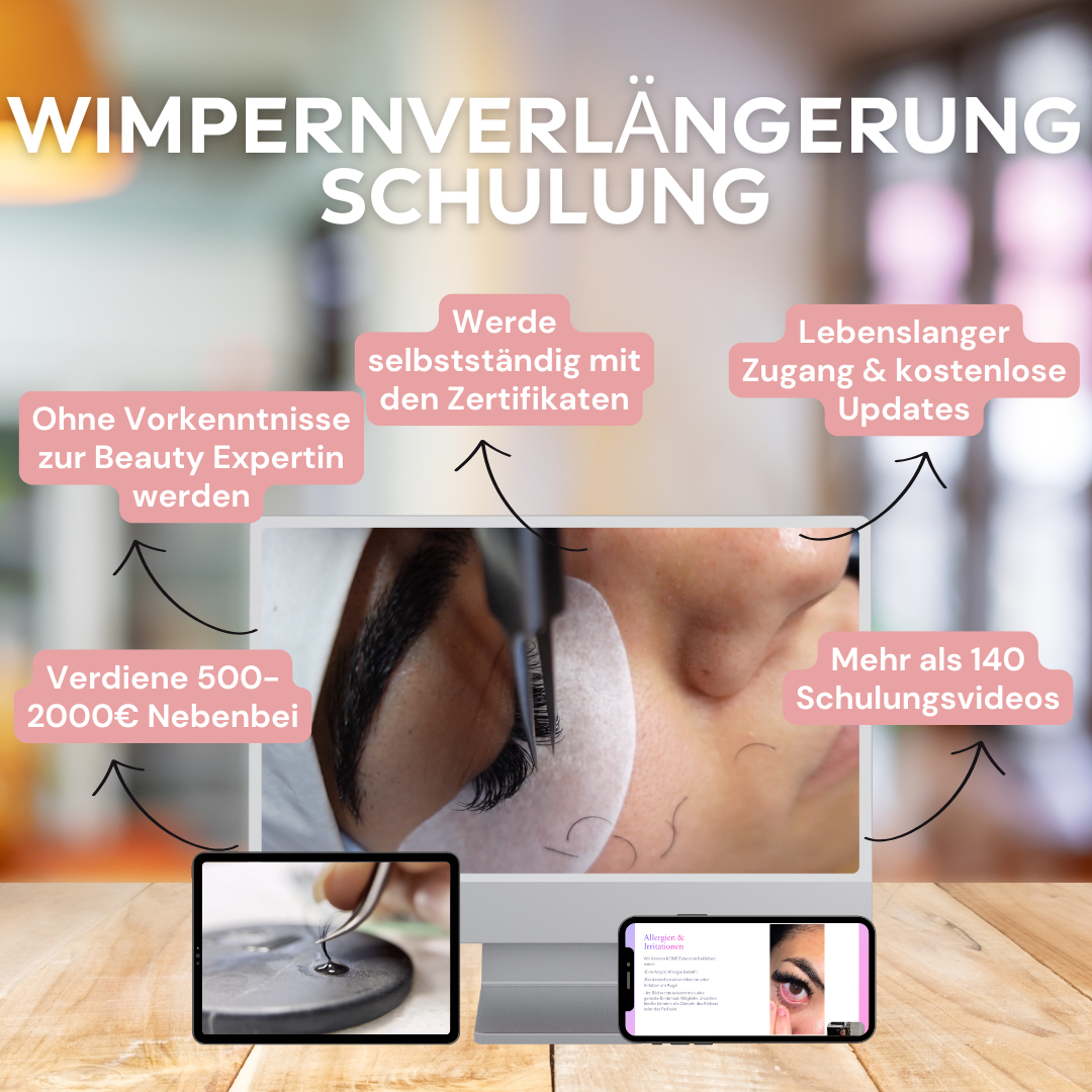 200 Stück Wimpernverlängerungs-Ringbecher – Mit 2 Kleberstellen, Inkl. Kleberollen & Klebetisch, Einzeln